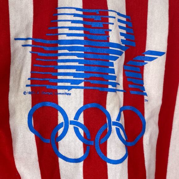 Vintage Levi's 1980 Los Angeles USA Olympic Committee Tank Top Crop Stripes Sz S - Picture 5 of 13